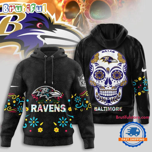 Baltimore Ravens NFL Dia de los Muertos Limited Editions Hoodie Shirt