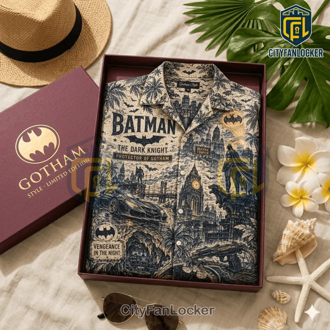 Batman Vintage Gotham City Hawaiian Shirt