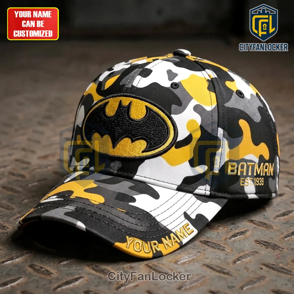 Batman Yellow Camo Personalized Baseball Cap