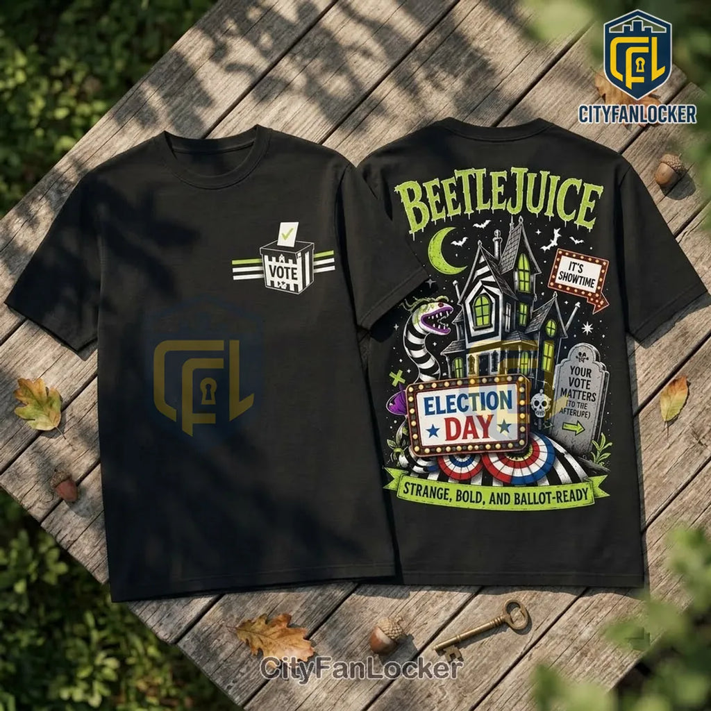 Beetlejuice Election Day Black T-Shirt