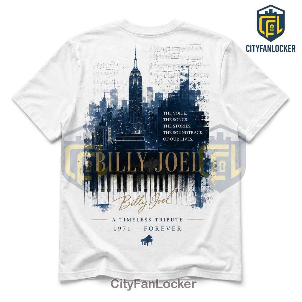 Billy Joel New York City Skyline IPortrait Cotton T-Shirt