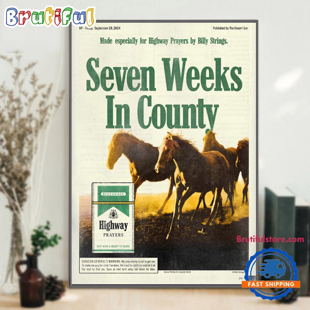 Billy Strings New Single Seven Weeks In County On September 20 2024 Wall Art Poster Canvas