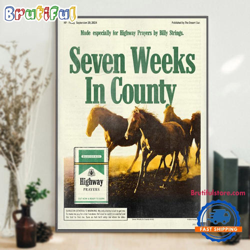 Billy Strings New Single Seven Weeks In County On September 20 2024 Wall Art Poster Canvas