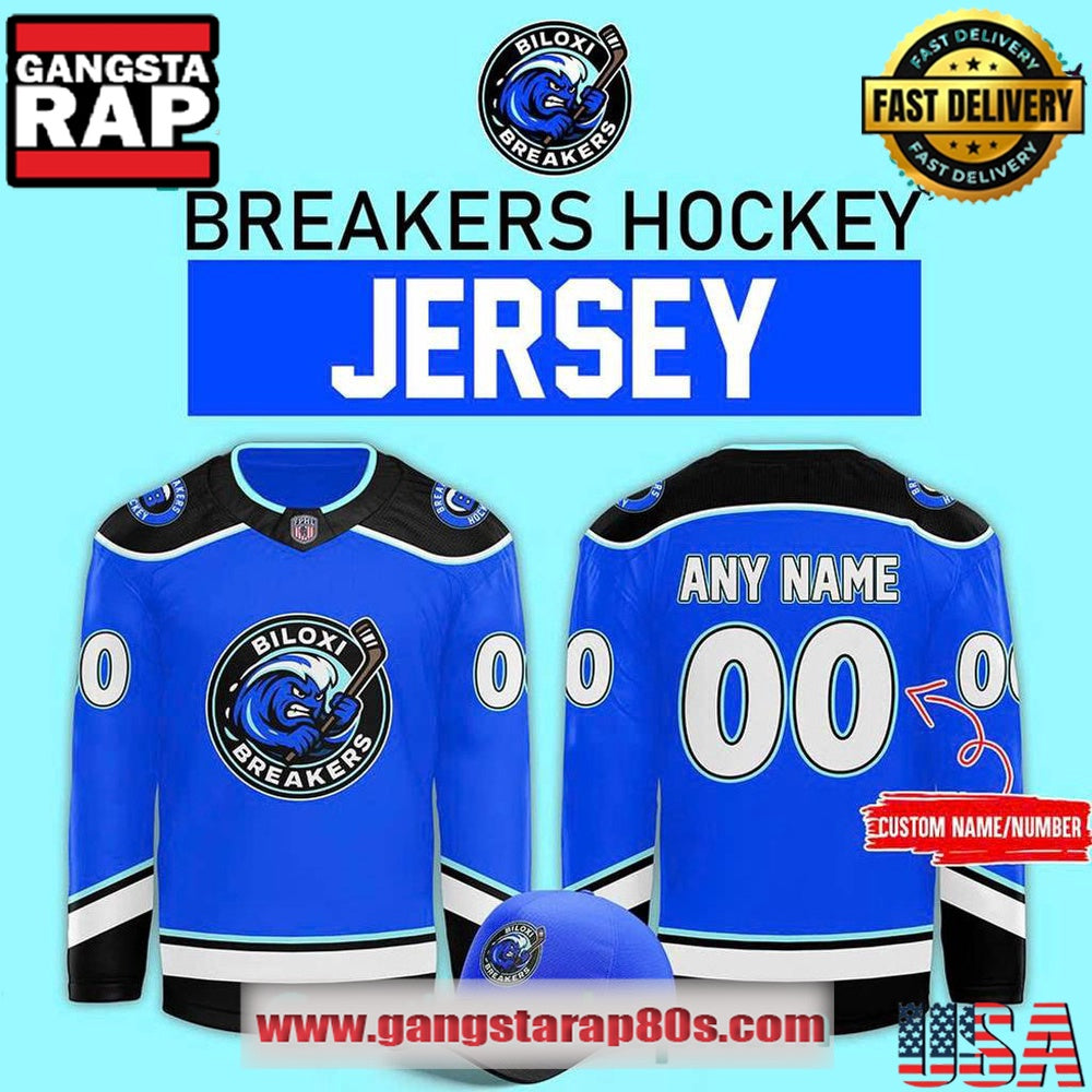 Biloxi Breakers Limited Edition 2025 Blue Custom Hockey Jersey