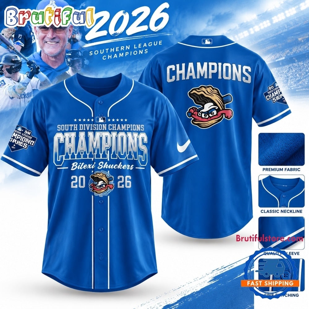 Biloxi Shuckers 2026 South Division Champions Baseball Jersey