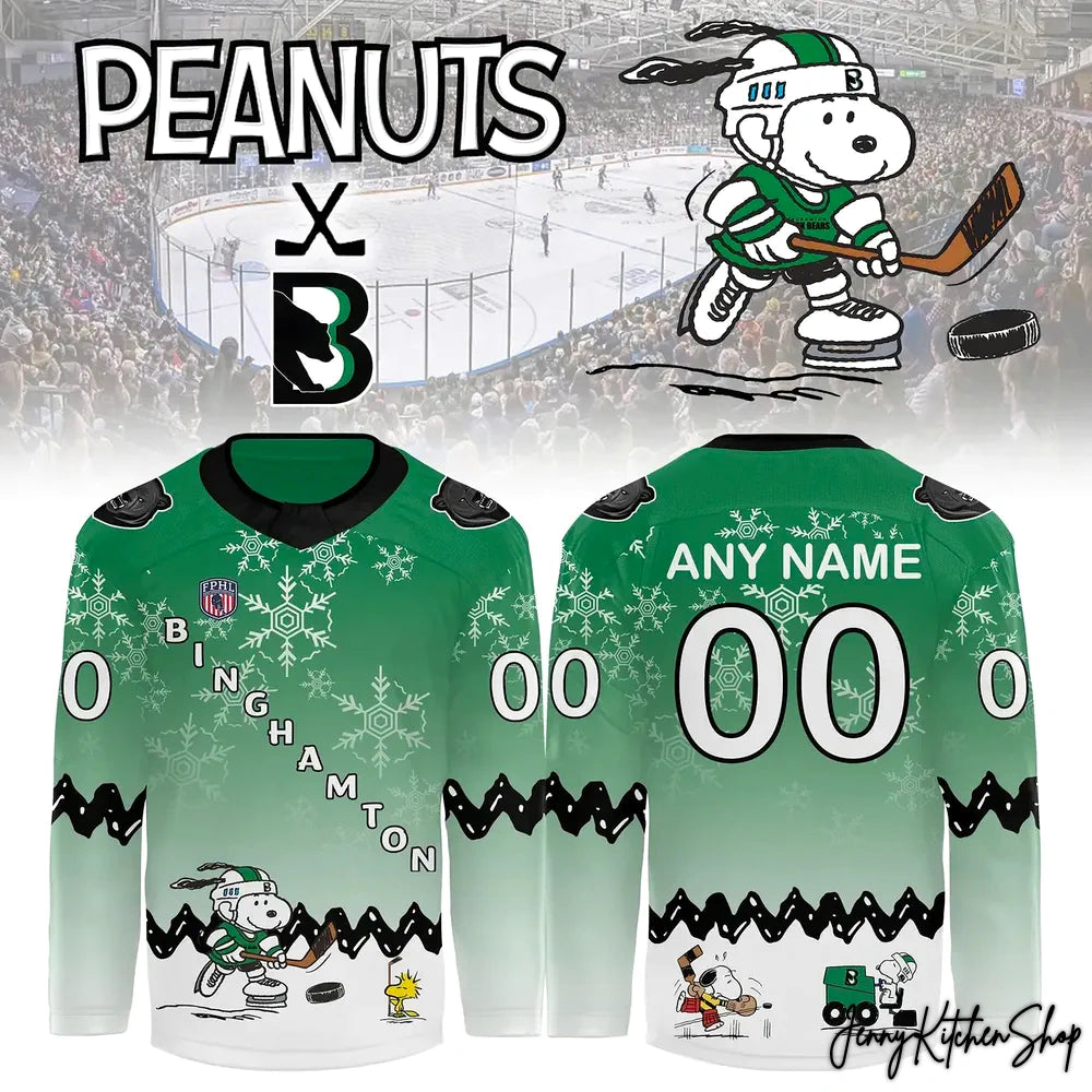 Binghamton Black Bears x Peanuts Night Hockey Jersey