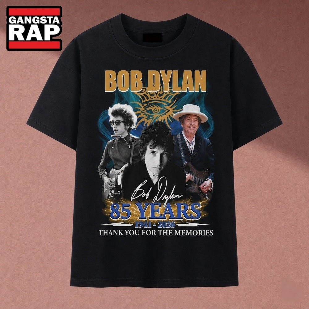 Bob Dylan 85 Years 1941 2026 Signatures Vintage Graphic T Shirt, Music 2D Shirt