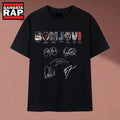Bon Jovi Albums Logo Vintage Cast Signatures Rock Band T Shirt, Music 2D Shirt