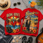 Bon Jovi Premium Beach Illustrated T-Shirt 2026