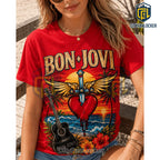 Bon Jovi Premium Beach Illustrated T-Shirt 2026