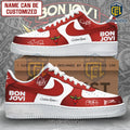 Bon Jovi Red and White Personalized Air Force 1 Sneakers