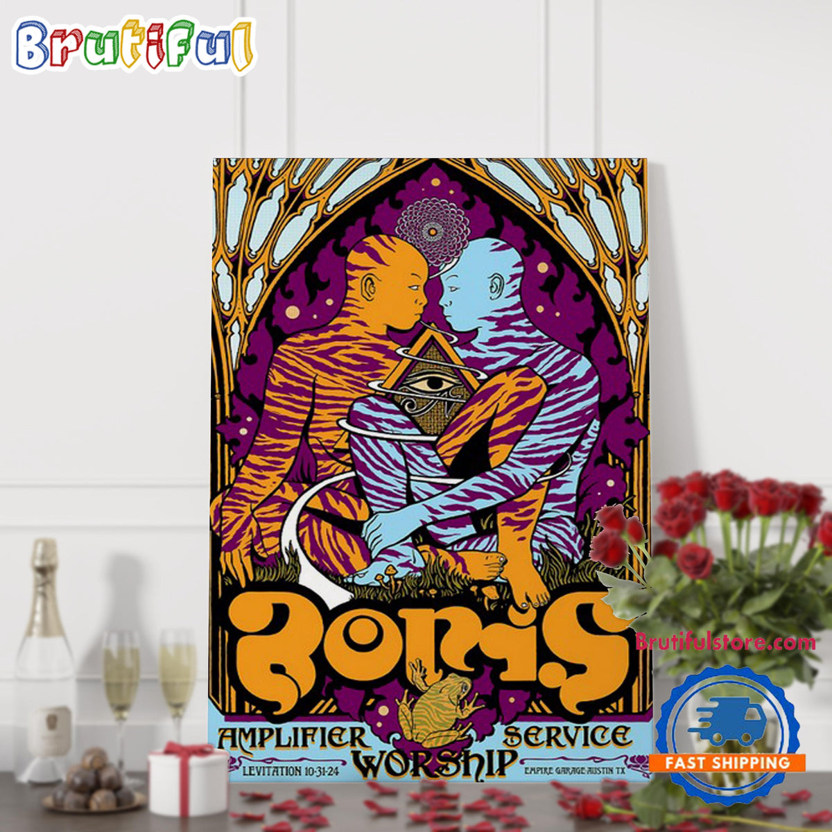 Boris Heavy Rocks Oct 31 2024 Empire Garage &Control Room Austin TX Show Wall Art Poster Canvas