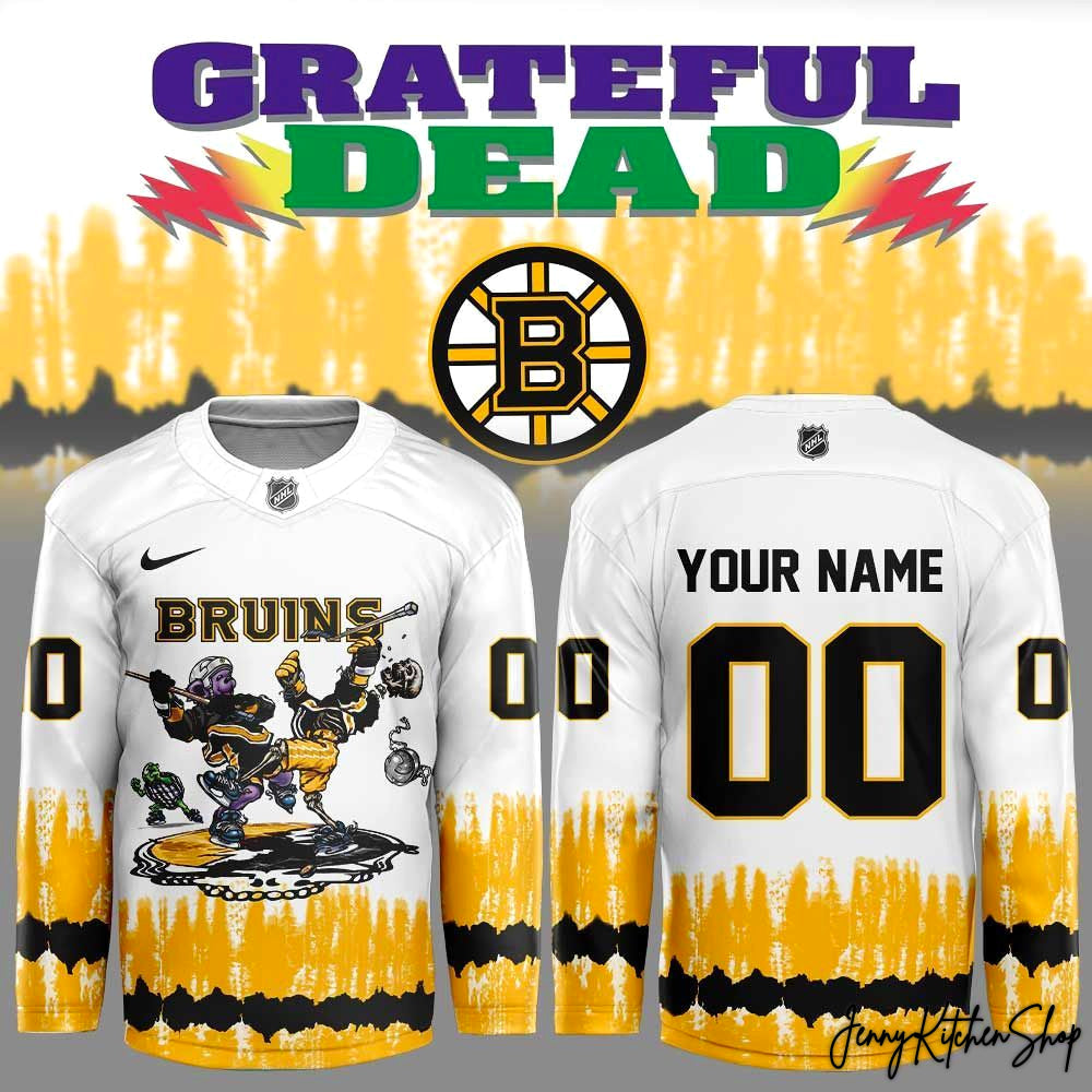 Boston Bruins Grateful Dead Tie Dye 2026 Exclusive Hockey Jersey