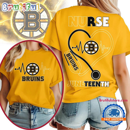 Boston Bruins NHL Nurse Appreciation Juneteenth Unisex 3D Shirt