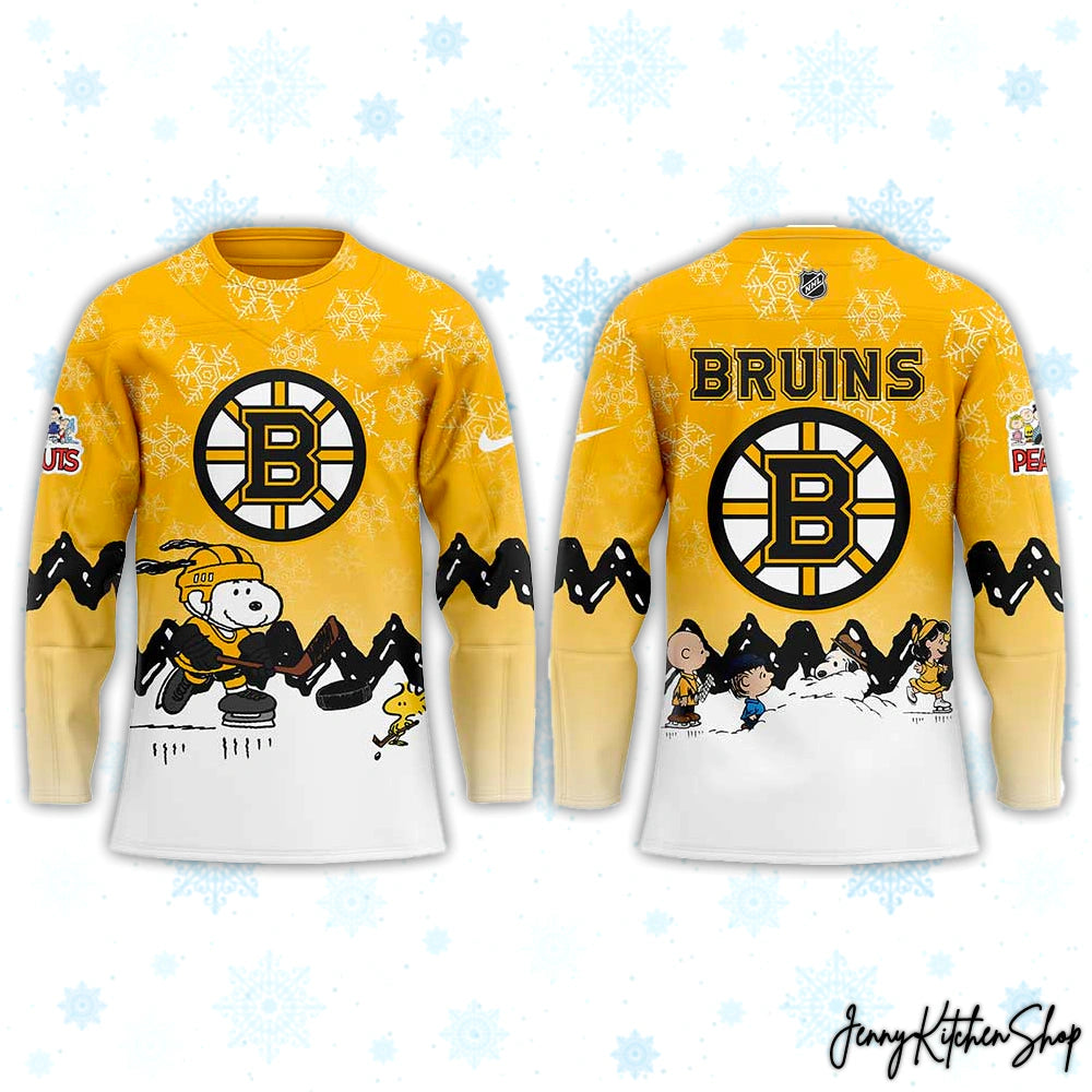 Boston Bruins Peanuts Winter Hockey Jersey
