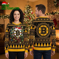 Boston Bruins Santa Hat Logo Christmas Wreath Ugly Christmas Sweater