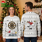 Boston Bruins Snoopy Ice Skating Ugly Christmas Sweater
