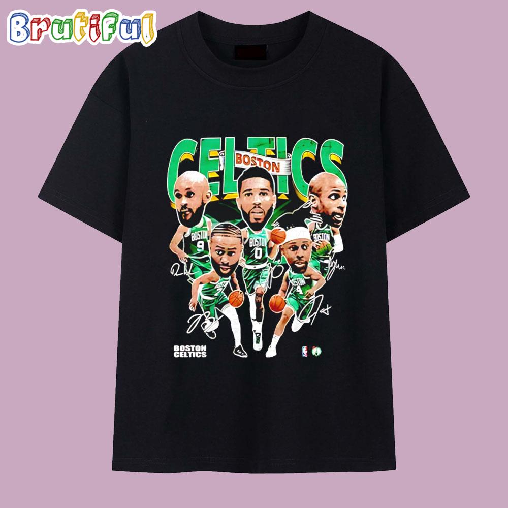 Boston Celtics All Team Caricature Signature T Shirt