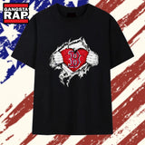 Boston Red Sox heart ripped chest MLB baseball T Shirt