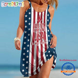 Boston Red Sox In My Veins USA In My Heart Independence Day Women’s Summer Beach Sling Dress