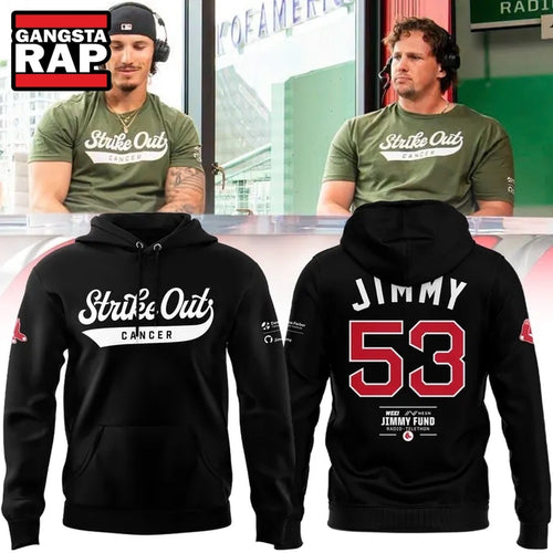 Boston Red Sox Strike out cancer 2026 Black Hoodie T-Shirt