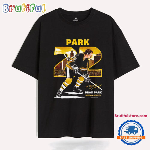 Brad Park Boston Hockey Throwback Signature T Shirt