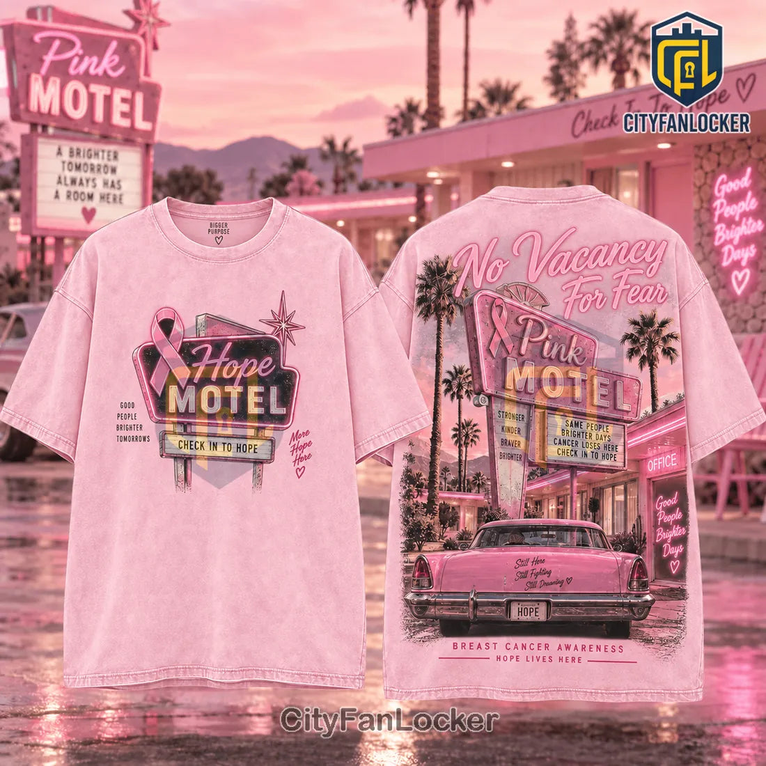 Breast Cancer Awareness Pink Ribbon Hope Motel Shirt