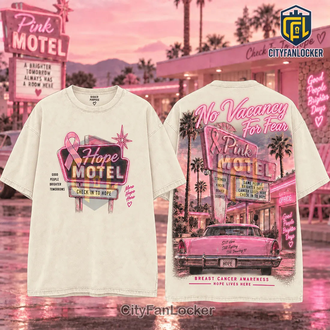 Breast Cancer Awareness Pink Ribbon Hope Motel Shirt