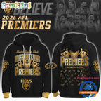Brisbane Lions 2026 AFL Premiers Three Peat Signature Black Hoodie T-Shirt