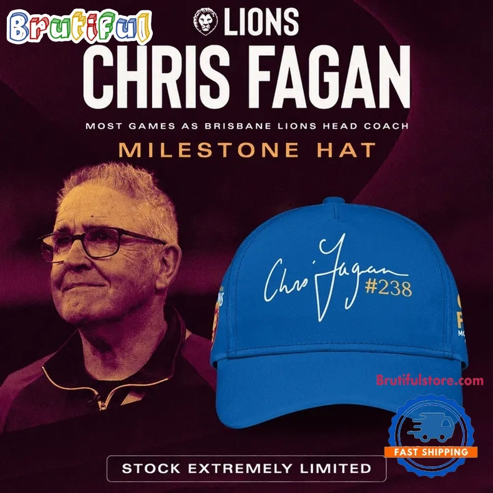 Brisbane Lions Chris Fagan Milestone Signature 2026 Blue Cap