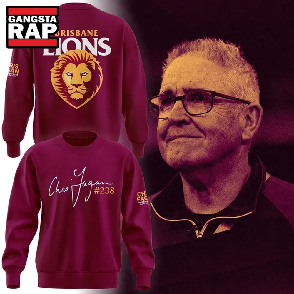 Brisbane Lions Chris Fagan Milestone Signature 2026 Hoodie T-Shirt