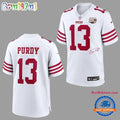 Brock Purdy San Francisco 49ers 80th Anniversary Signatures Print Football Jersey