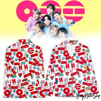 BTS 2026 Comeback Cartoon Characters For Fans Satin Pajamas Set
