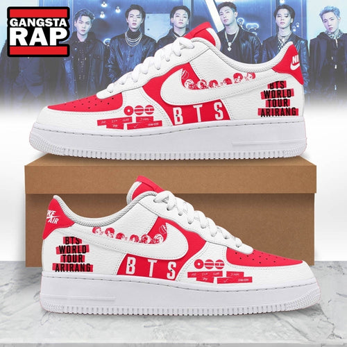 BTS World Tour Arirang Custom Air Force 1 Sneakers Shoes, Music Air Force 1 Shoes