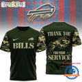 Buffalo Bills 2026 NFL Camouflage Thank You For Service Limited 3D Shirt
