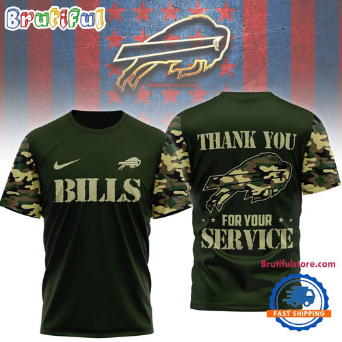 Buffalo Bills 2026 NFL Camouflage Thank You For Service Limited 3D Shirt