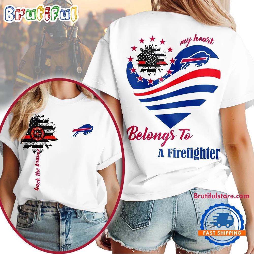 Buffalo Bills 2026 NFL My Heart Belongs To A Firefighter Unisex T Shirt