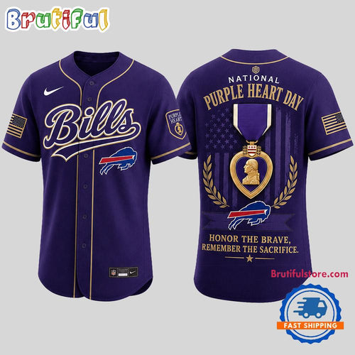 Buffalo Bills 2026 NFL Purple Heart Day Baseball Jersey Shirt