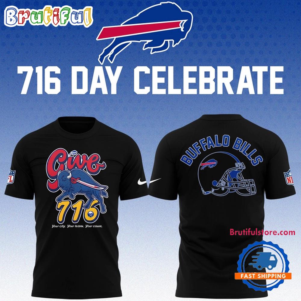 Buffalo Bills 716 Day Celebration Black T Shirt