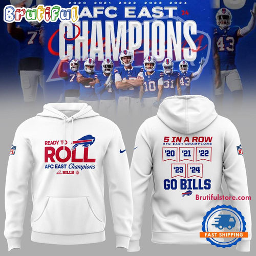 Buffalo Bills AFC EAST Champions 2024 Christmas Limited Edition White Hoodie T-Shirt