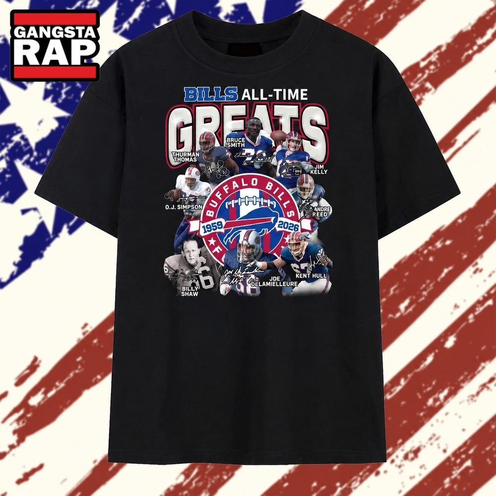 Buffalo Bills All Time Greats 1959 2026 Signatures Legends T Shirt