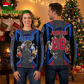 Buffalo Bills Diving Buffalo Mascot Johnson 88 Ugly Christmas Sweater