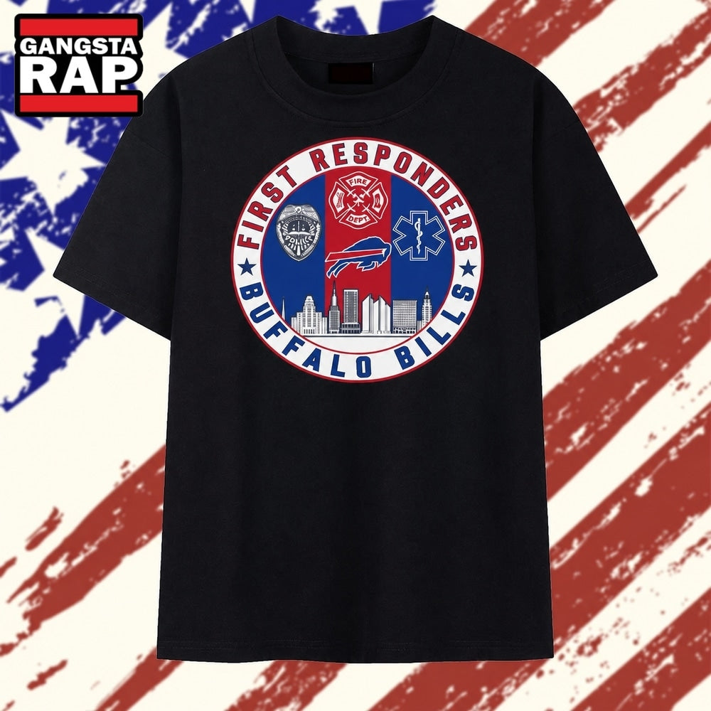 Buffalo Bills First Responders Police Fire Dept EMS Skyline T Shirt