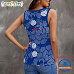 Buffalo Bills Flower Pattern Women’s V-Neck Ribbed Tank Top