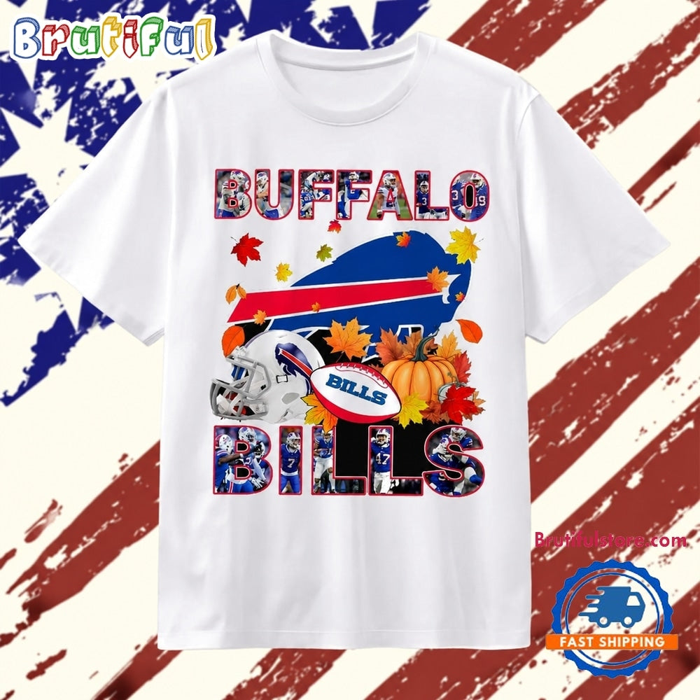 Buffalo Bills Football Autumn Fall Pumpkin Graphic T Shirt