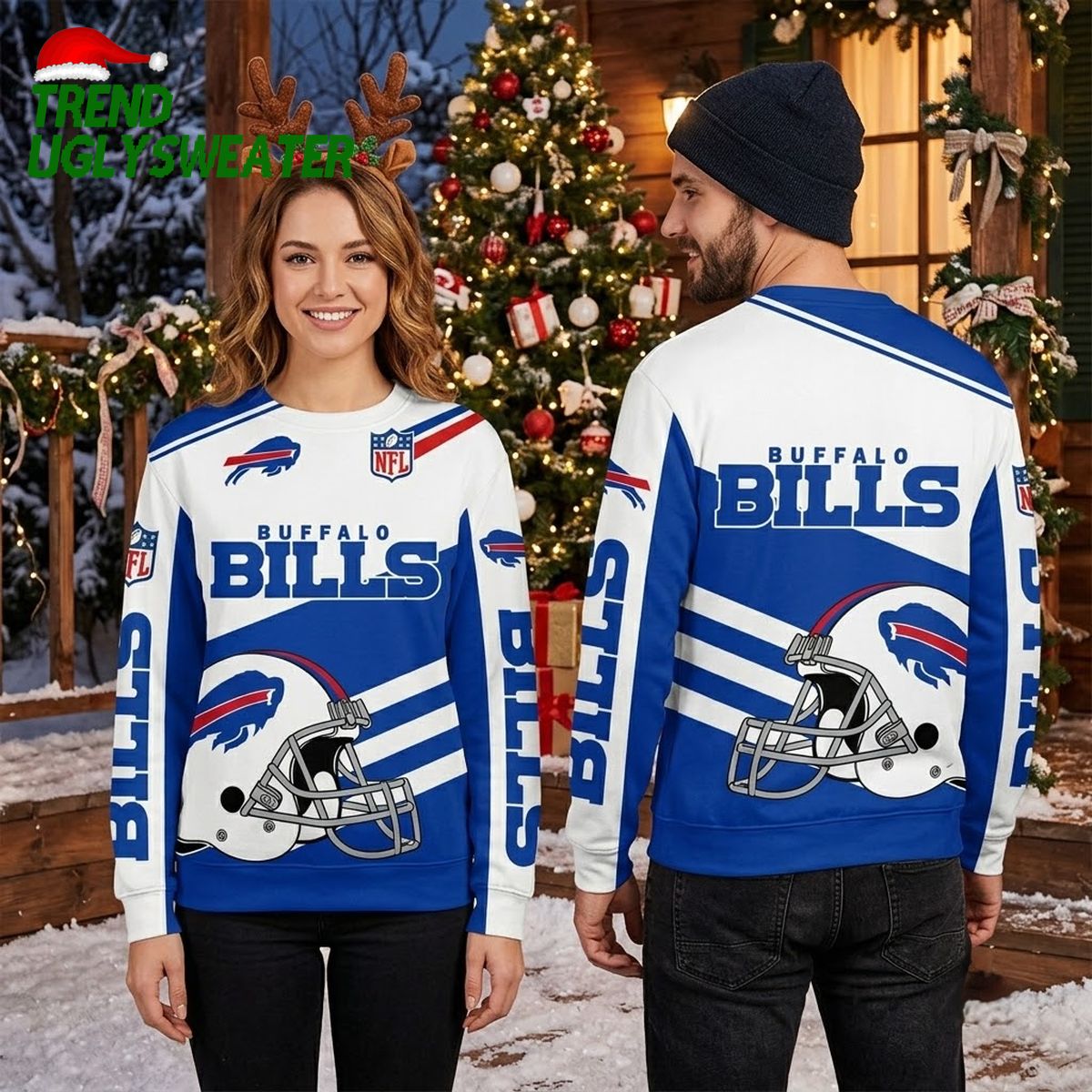 Buffalo Bills Football Helmet Logo Ugly Christmas Sweater