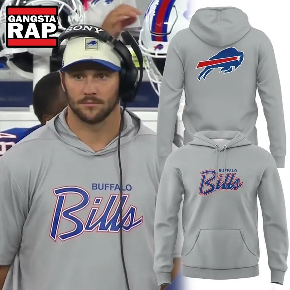 Buffalo Bills Grey Script Logo 2026 Hoodie T-Shirt