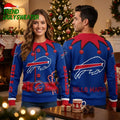 Buffalo Bills Jester Collar And Candy Cane Ugly Christmas Sweater