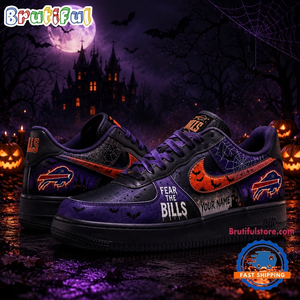 Buffalo Bills NFL Fear The Team Halloween Air Force 1 Shoes Sneakers