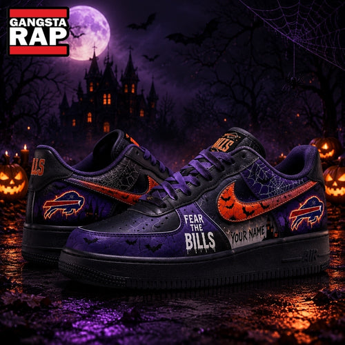 Buffalo Bills NFL Fear The Team Halloween Air Force 1 Shoes Sneakers